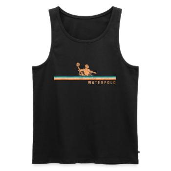 Water Polo Retro Vintage Water - Männer Premium Bio Tank Top - Schwarz - Vorne - Michal (187cm)