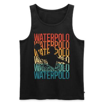 Water Polo Retro Vintage Water - Männer Premium Bio Tank Top - Schwarz - Vorne - Michal (187cm)