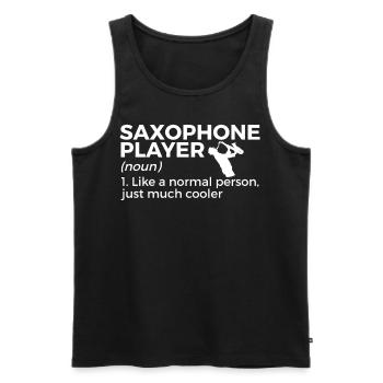 Saxophone Musiker Blasmusik - Männer Premium Bio Tank Top - Schwarz - Vorne - Michal (187cm)