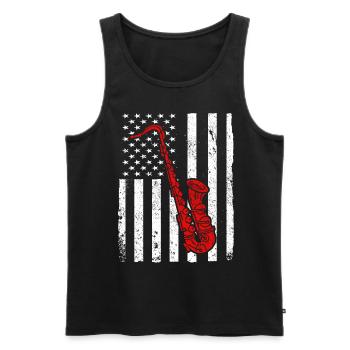 Saxophone musicians Brass music - Men's Premium Organic Tank Top - black - Front - Michal (187cm)