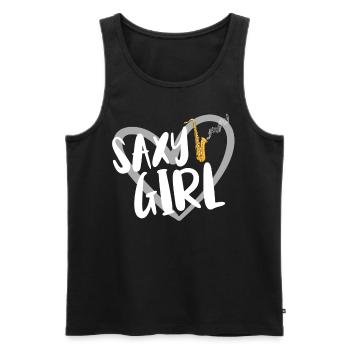 Saxophone musicians Brass music - Men's Premium Organic Tank Top - black - Front - Michal (187cm)