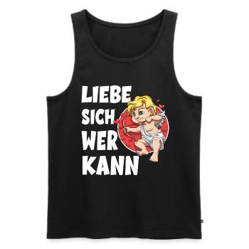 Liebe Sich Wer Kann für den Partner - Männer Premium Bio Tank Top - Schwarz - Vorne - Michal (187cm)
