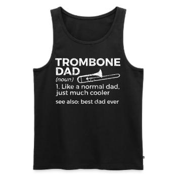 Trombone Musicien Brass Band - Débardeur bio Premium Homme - noir - Devant - Michal (187cm)