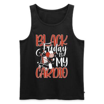 Black Friday Is My Cardio - Männer Premium Bio Tank Top - Schwarz - Vorne - AI Model Male 178 light (178cm)