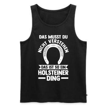 Pferd Reitsport Reiten Pferdesport Holsteiner - Männer Premium Bio Tank Top - Schwarz - Vorne - Michal (187cm)