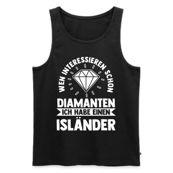 Pferd Reitsport Reiten Pferdesport Isländer - Männer Premium Bio Tank Top - Schwarz - Vorne - Michal (187cm)