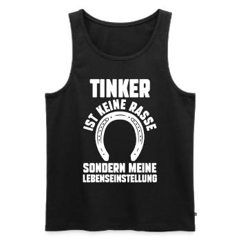 Pferd Reitsport Reiten Pferdesport Tinker - Männer Premium Bio Tank Top - Schwarz - Vorne - Michal (187cm)