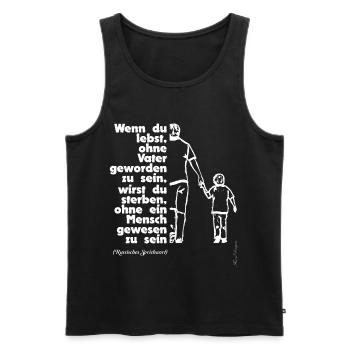 Papa ist der Beste Mann, russisches Sprichwort - Männer Premium Bio Tank Top - Schwarz - Vorne - Michal (187cm)