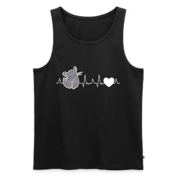 Chinchilla Herzschlag - Männer Premium Bio Tank Top - Schwarz - Vorne - Michal (187cm)
