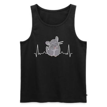 Chinchilla Herzschlag - Männer Premium Bio Tank Top - Schwarz - Vorne - Michal (187cm)