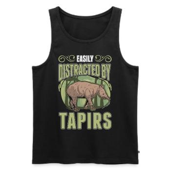 Easily distracted by Tapirs - Männer Premium Bio Tank Top - Schwarz - Vorne - Michal (187cm)