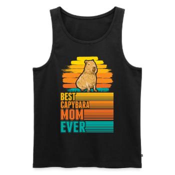 Best Capybara Mom Ever Wasserschwein Mama - Men's Premium Organic Tank Top - black - Front - Michal (187cm)