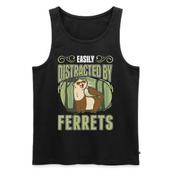 Easily distracted by Foxes Fuchs - Men's Premium Organic Tank Top - black - Front - Michal (187cm)