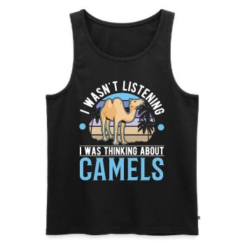 Kamel Geschenk Dromedar Camel Großkamel - Männer Premium Bio Tank Top - Schwarz - Vorne - Michal (187cm)