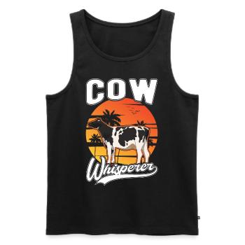 Cow Whisperer Farmer Cattle Breeder Cows - Men's Premium Organic Tank Top - black - Front - AI Model Male 178 light (178cm)