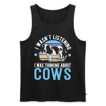 Cow Cattle breeder Farmer Cows - Men's Premium Organic Tank Top - black - Front - Michal (187cm)