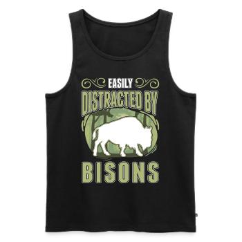 Facilement distrait par les bisons Buffle d’eau Buffle - Débardeur bio Premium Homme - noir - Devant - Michal (187cm)