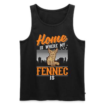 Zuhause ist wo mein Fennek ist - Männer Premium Bio Tank Top - Schwarz - Vorne - AI Model Male 178 light (178cm)