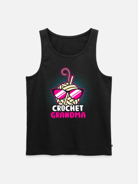 Stricken Grossmutter - Männer Premium Bio Tank Top - Schwarz