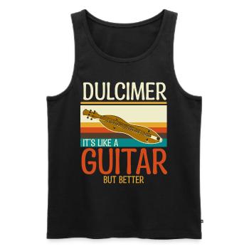 Dulcimer Instrument - Men's Premium Organic Tank Top - black - Front - AI Model Male 178 light (178cm)
