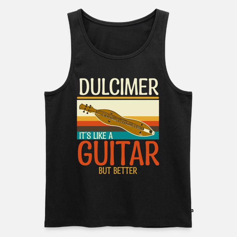 Dulcimer Instrument - Männer Premium Bio Tank Top - Schwarz