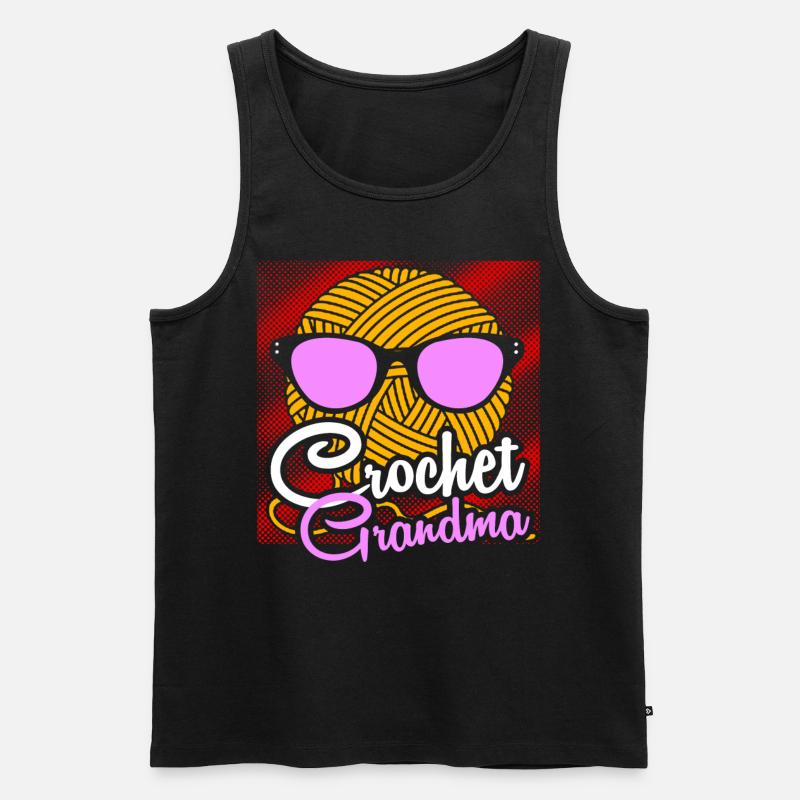 Stricken Grossmutter - Männer Premium Bio Tank Top - Schwarz