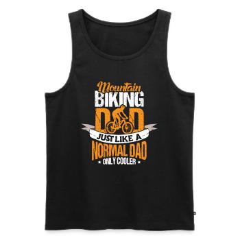 Mountain Biking Dad - Männer Premium Bio Tank Top - Schwarz - Vorne - Michal (187cm)