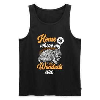 Wombat est mon Wombat Marsupial - Débardeur bio Premium Homme - noir - Devant - Michal (187cm)