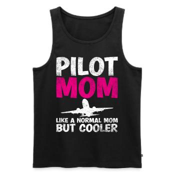 Pilot Mom Wie Eine Normale Mutter, Aber Cooler - Männer Premium Bio Tank Top - Schwarz - Vorne - Michal (187cm)