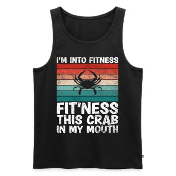 I'm in fitness this crab in my mouth - Men's Premium Organic Tank Top - black - Front - AI Model Male 178 light (178cm)