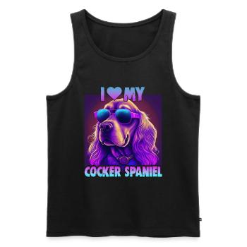 Dog saying Cocker Spaniel pour les amoureux des chiens - Débardeur bio Premium Homme - noir - Devant - Michal (187cm)