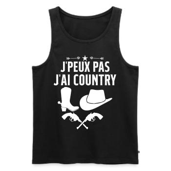 Je Peux Pas J'ai Country Cowboy Western Cadeau - Débardeur bio Premium Homme - noir - Devant - Michal (187cm)