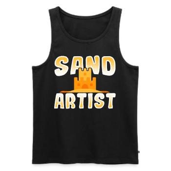 Sand Artist Sand Art Sandcastle and Sand Sculpture - Men's Premium Organic Tank Top - black - Front - AI Model Male 178 light (178cm)