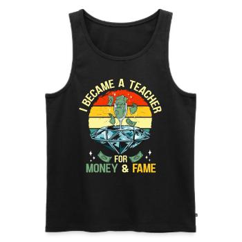 Primary School Teacher Kindergarten Educator - Men's Premium Organic Tank Top - black - Front - AI Model Male 178 light (178cm)