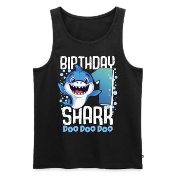 Birthday Shark 1. Geburtstag Haifisch 1 Jahr Hai - Männer Premium Bio Tank Top - Schwarz - Vorne - AI Model Male 178 light (178cm)