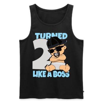 Baby Geburtstag Junge Mädchen 2 Jahre Like a Boss - Männer Premium Bio Tank Top - Schwarz - Vorne - Michal (187cm)