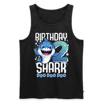 Birthday Shark 2. Geburtstag Haifisch 2 Jahre Hai - Männer Premium Bio Tank Top - Schwarz - Vorne - Michal (187cm)