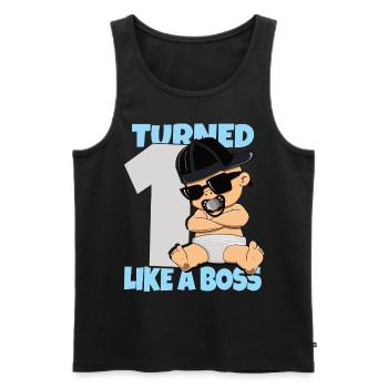 Baby Geburtstag Junge Mädchen 1 Jahr Like a Boss - Männer Premium Bio Tank Top - Schwarz - Vorne - Michal (187cm)