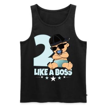 Baby Geburtstag Junge Mädchen 2 Jahre Like a Boss - Männer Premium Bio Tank Top - Schwarz - Vorne - Michal (187cm)