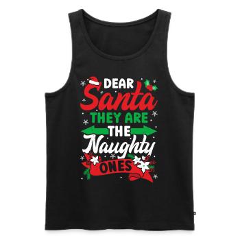 Joyeux Père Noël Costume Joyeux Noël - Débardeur bio Premium Homme - noir - Devant - Michal (187cm)