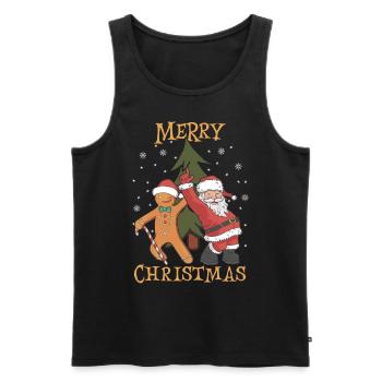 Joyeux Père Noël Costume Joyeux Noël - Débardeur bio Premium Homme - noir - Devant - Michal (187cm)