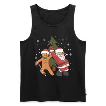 Joyeux Père Noël Costume Joyeux Noël - Débardeur bio Premium Homme - noir - Devant - Michal (187cm)