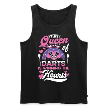 Retro Dart Motifs & Vintage Dartboard 180 Dart - Men's Premium Organic Tank Top - black - Front - AI Model Male 178 light (178cm)