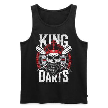 Retro Dartmotive & vintage Dartscheibe 180 Dart - Männer Premium Bio Tank Top - Schwarz - Vorne - AI Model Male 178 light (178cm)