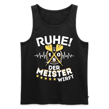 Retro Dartmotive & vintage Dartscheibe 180 Dart - Männer Premium Bio Tank Top - Schwarz - Vorne - Michal (187cm)