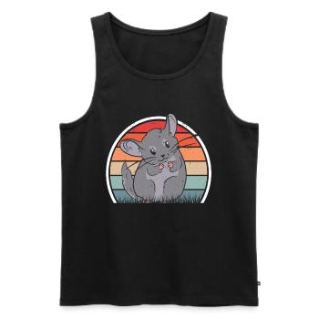 Chinchilla Retro Woolly Mouse Vintage - Débardeur bio Premium Homme - noir - Devant - Michal (187cm)
