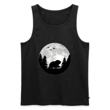 Wombat Moon - Men's Premium Organic Tank Top - black - Front - Michal (187cm)