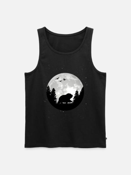 Wombat Mond - Männer Premium Bio Tank Top - Schwarz