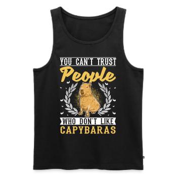 Capybara Gift Capibara - Men's Premium Organic Tank Top - black - Front - AI Model Male 178 light (178cm)