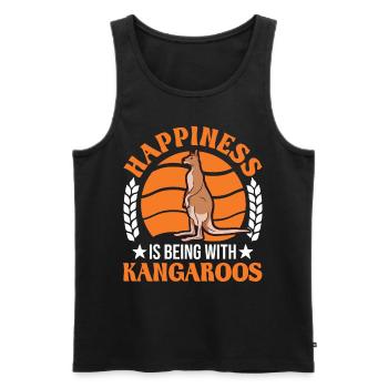 Kangaroo Luck Australian Kangaroo - Men's Premium Organic Tank Top - black - Front - Michal (187cm)